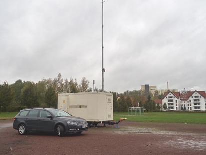 Luftgüte-Messcontainer der BfUL in Sankt Egidien
