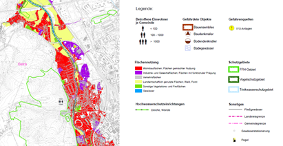 Risikokarte aus dem HWRM-Plan Weiße Elster